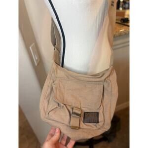 ROOTS Canvas Beige Shoulder / Crossbody Bag